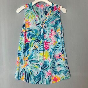 Lilly Pulitzer Tank Top Extra Small Pink‎ Pout Mango Salsa Sleeveless Essie